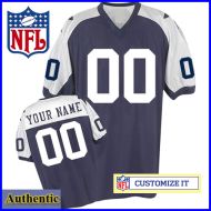 Dallas Cowboys Customized or Blank Authentic Throwback Navy White Youth Jersey