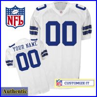 Dallas Cowboys RBK Style Authentic White Ladies Jersey (Customized or Blank)