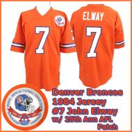 Denver Broncos 1984 NFL Dark orange Jersey #7 John Elway