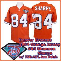 Denver Broncos 1994 Authentic Style Throwback Orange Blue Jersey #7 John Elway