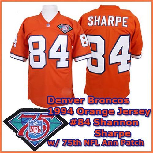 Denver Broncos 1994 NFL Dark Orange Jersey #84 Shannon Sharpe
