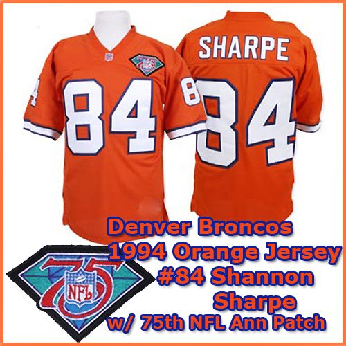 Denver Broncos 1994 Authentic Style Throwback Orange Blue Jersey #7 John Elway