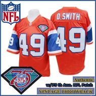 Denver Broncos 1994 Authentic Throwback Orange Blue Jersey #49 Dennis Smith