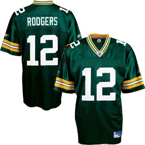 Green Bay Packers NFL Green Football Jersey #12 Aaron Rodgers