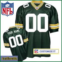Green Bay Packers Women's RBK Style  Authentic Home Green Jersey Customized