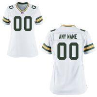 Nike Style Women's Green Bay Packers Customized Away White Jersey (Any Name Number)