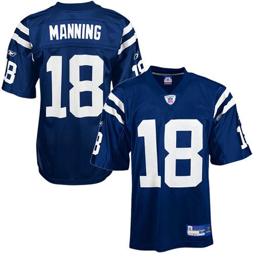 Indianapolis Colts NFL Royal Blue Football Jersey #18 Peyton Manning