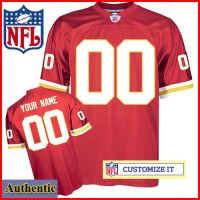 Kansas City Chiefs Women's RBK Style Authentic Home Red Jersey Customized