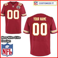 Kansas City Chiefs Nike Elite Style Team Color Red Jersey (Pick A Name)