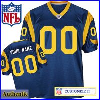 St. Louis Rams RBK Style Authentic Alternate Blue Jersey (Pick A Player)