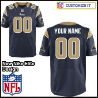 Los Angeles  Rams Nike Elite Style Home Blue Jersey (Pick A Name)
