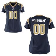 Nike Style Women's St Louis Rams Customized Home Blue Jersey (Any Name Number)