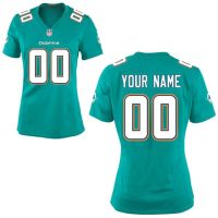 Nike Style Women's Miami Dolphins Customized Home Green Jersey (Any Name Number)