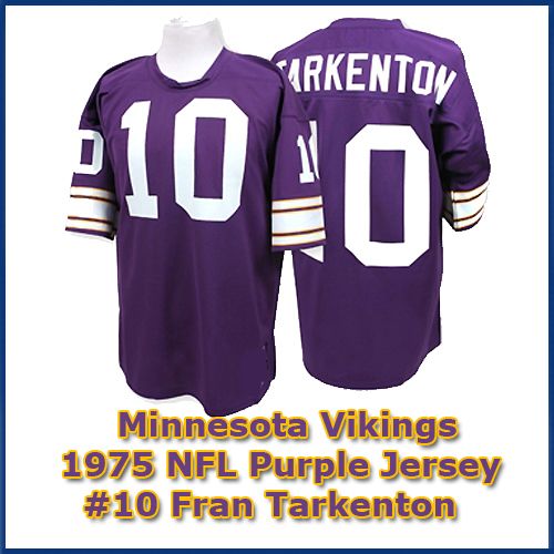 Minnesota Vikings 1975 NFL Dark Purple Jersey #10 Fran Tarkenton