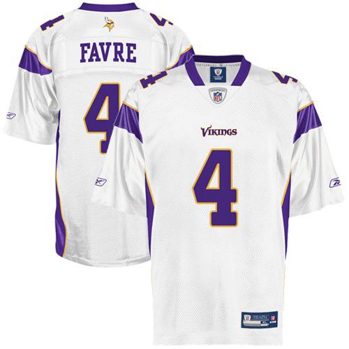 Minnesota Vikings NFL White Football Jersey #4 Brett Favre