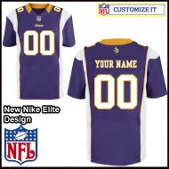 Minnesota Vikings Nike Elite Style Team Color Purple Jersey (Pick A Name)