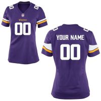 Nike Style Women's Minnesota Vikings Customized Home Purple Jersey (Any Name Number)