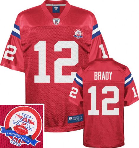 New England Patriots NFL AFL Throwback Football Jersey #12 Tom Brady