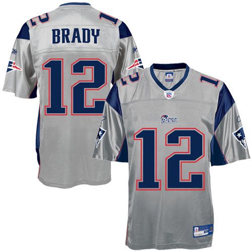 New England Patriots NFL Silver Alt Football Jersey #12 Tom Brady