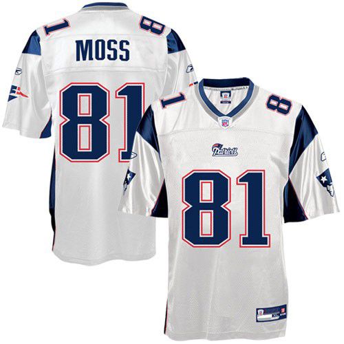 New England Patriots NFL White Football Jersey #81 Randy Moss