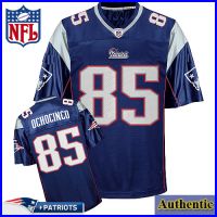 New England Patriots NFL Authentic Blue Football Jersey #85 Chad Ochocinco