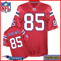 NE Patriots NFL Authentic Throwback Red Football Jersey #85 Chad Ochocinco