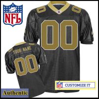 New Orleans Saints RBK Style Authentic Home Black Jersey (Pick A Player)
