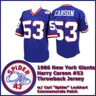 New York Giants 1986 NFL Dark Blue Jersey #53 Harry Carson