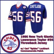 New York Giants 1986 NFL Dark Blue Jersey #56 Lawrence Taylor