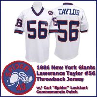 New York Giants 1986 NFL White Jersey #56 Lawrence Taylor