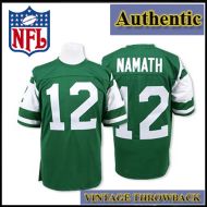 New York Jets Authentic Style Throwback Green Jersey #12 Joe Namath