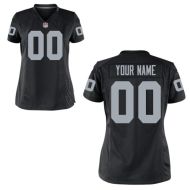 Nike Style Women's Oakland Raiders Customized Home Black Jersey (Any Name Number)