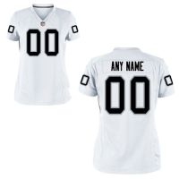 Nike Style Women's Oakland Raiders Customized Away White Jersey (Any Name Number)