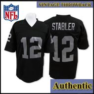 Oakland Raiders Authentic Style Throwback Black Jersey #12 Ken Stabler