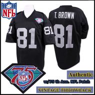 LA Raiders 1994 Authentic Style Throwback Black Jersey #81 Tim Brown