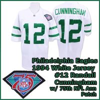 Philadelphia Eagles 1994 NFL White Jersey #12 Randall Cunningham