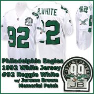 Philadelphia Eagles 1992 NFL White Jersey #92 Reggie White