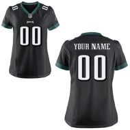 Nike Style Women's Philadelphia Eagles Customized Alternate Black Jersey (Any Name Number)