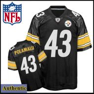 Pittsburgh Steelers Authentic Home Polamalu 43 Black Jersey