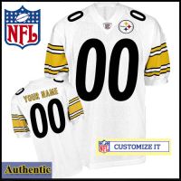 Pittsburgh Steelers Authentic RBK Style White Ladies Jersey (Customized or Blank)