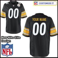 Pittsburgh Steelers Nike Elite Style Team Color Black Jersey (Pick A Name)