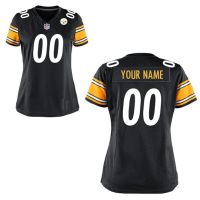 Nike Style Women's Pittsburgh Steelers Customized  Home Black Jersey (Any Name Number)
