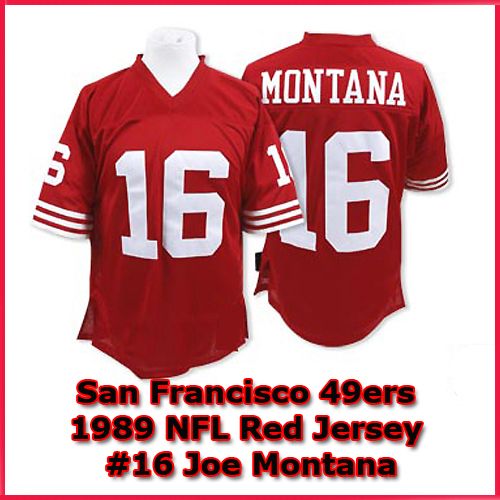 San Francisco 49ers Authentic Youth Size Throwback Red Jersey #16 Joe Montana