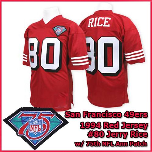 San Francisco 49ers 1994 NFL Red Jersey #80 Jerry Rice