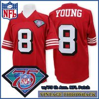 San Francisco 49ers 1994 Authentic Style Throwback Red Jersey #8 Steve Young