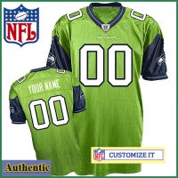 Seattle Seahawks RBK Style Authentic Alternate Green Jersey (Pick A Player)