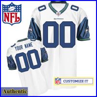 Seattle Seahawks RBK Style Authentic White Ladies Jersey (Customized or Blank)
