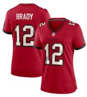 Nike Style Women's Tampa Bay Buccaneers Brady Era Home Red Jersey Number 12