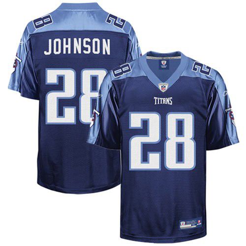 Tennessee Titans NFL Navy Blue Football Jersey #28 Chris Johnson