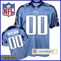 Tennessee Titans Women's RBK Style Authentic Home Blue Jersey Customized